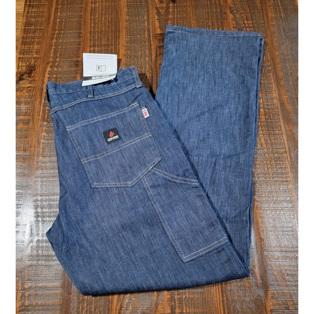 NEW Mens FR Work Jeans 36×34 CRUDE CAT2 Flame Resistant Work Jeans Big Pockets